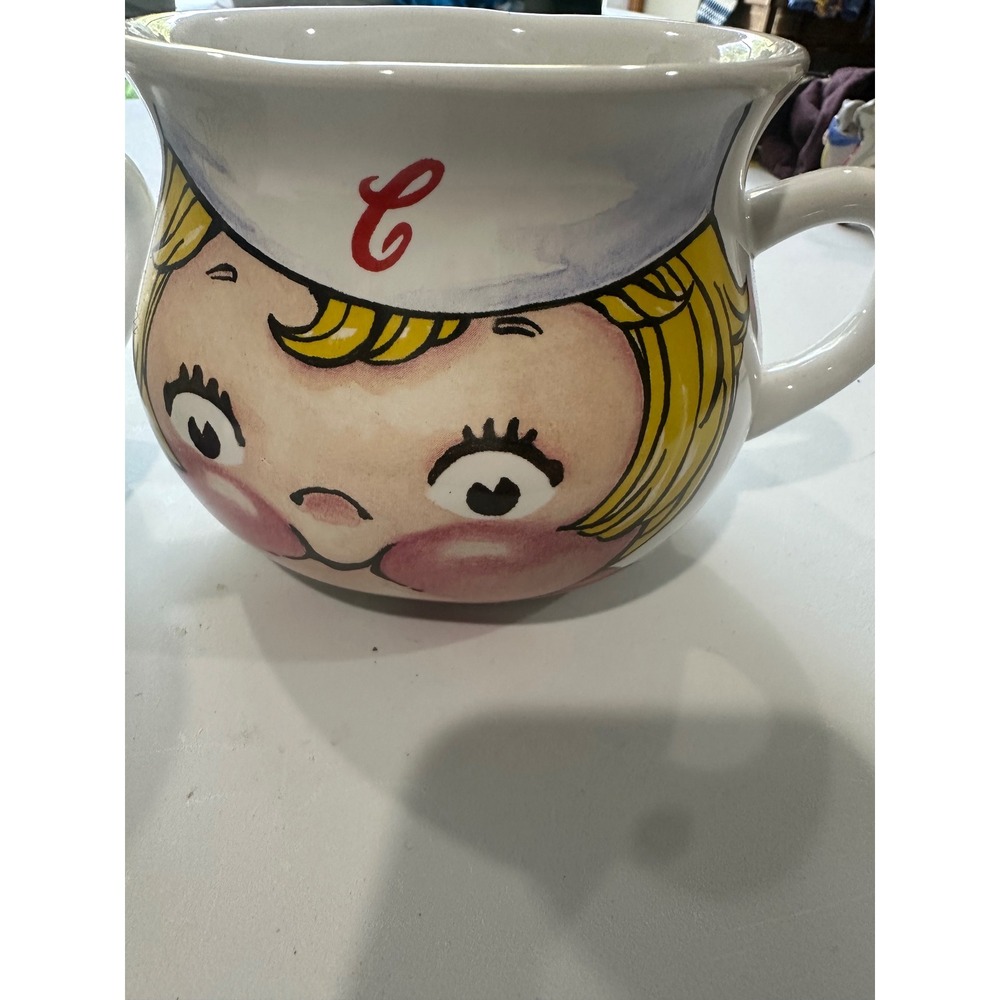 Vintage 1998 Campbells Soup Kids Ceramic Mugs Set of 2 Houston Harvest Retro - Picture 2 of 7